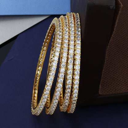 Big American Diamond Gold Plated Bangles