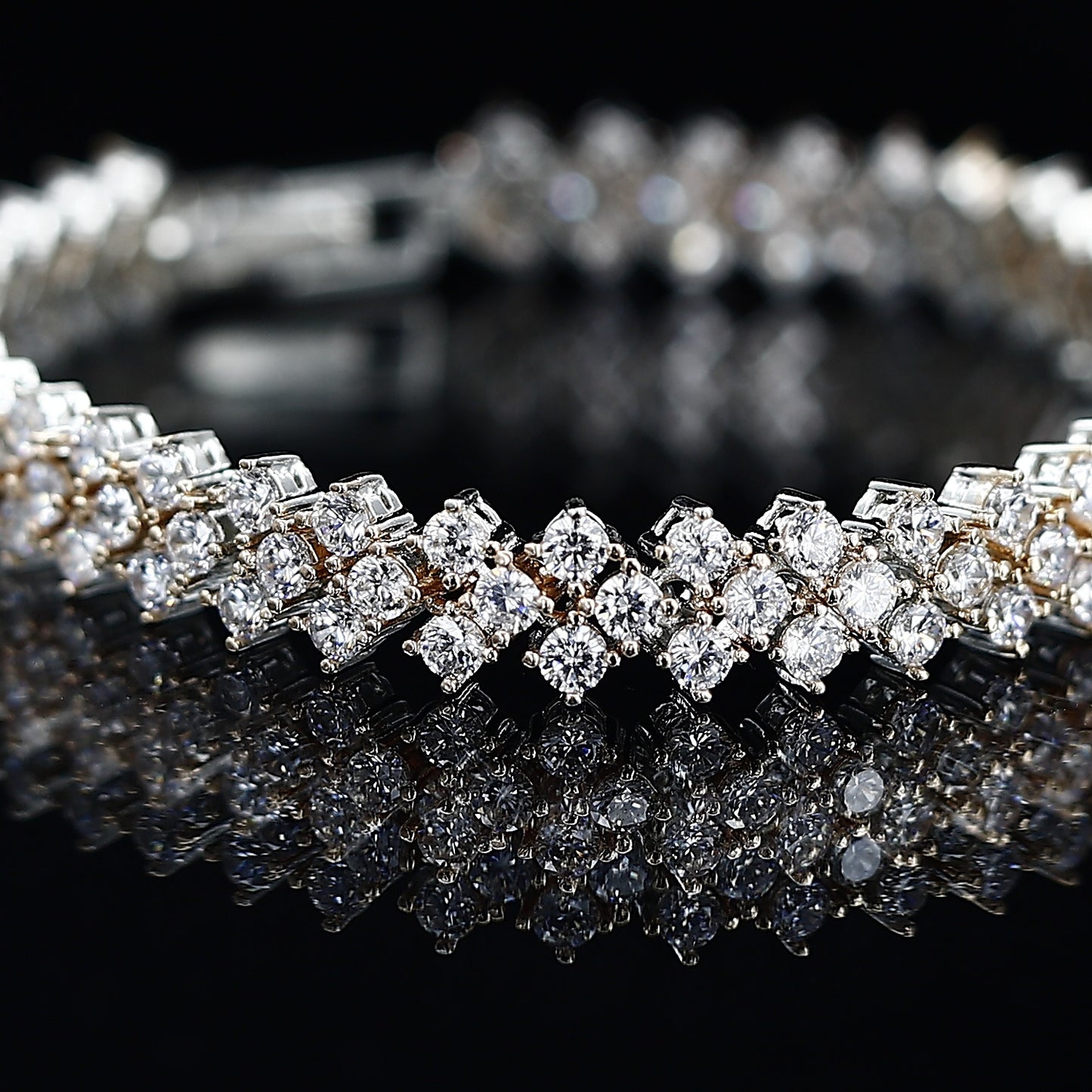 Round Diamond Silver Loose Perfect Fit Bracelet