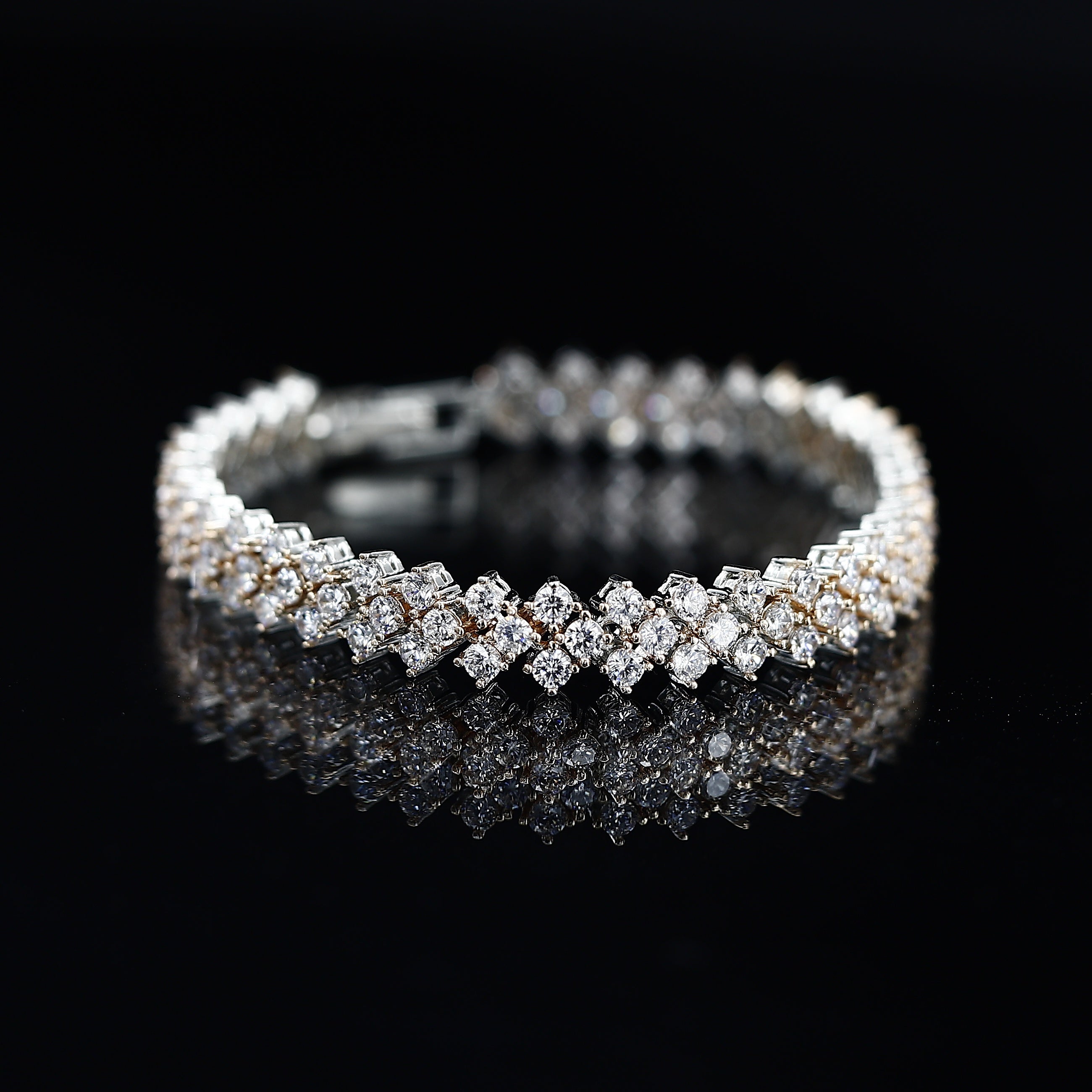 Round Diamond Silver Loose Perfect Fit Bracelet