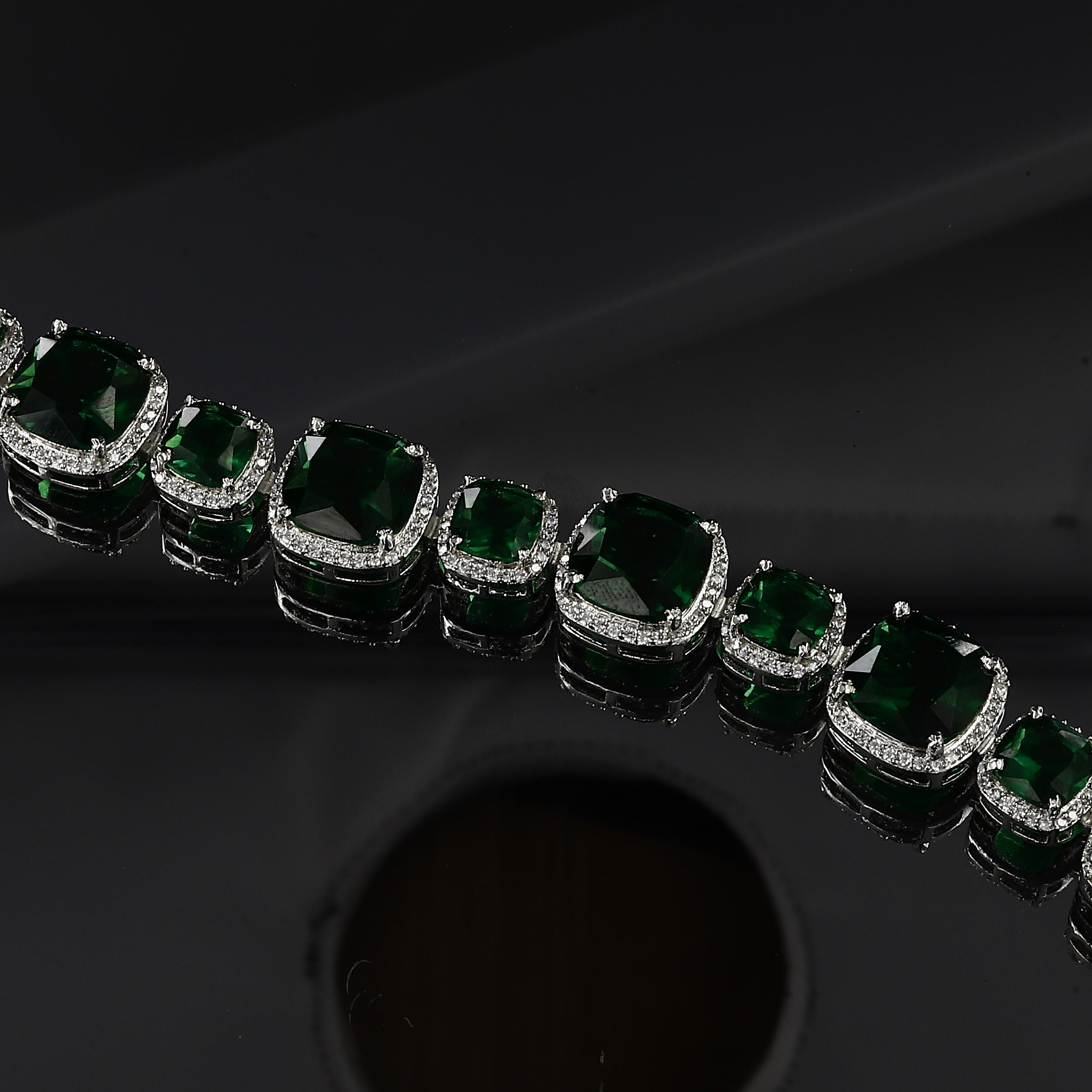 17cm Silver American Diamond Bracelet With Colors