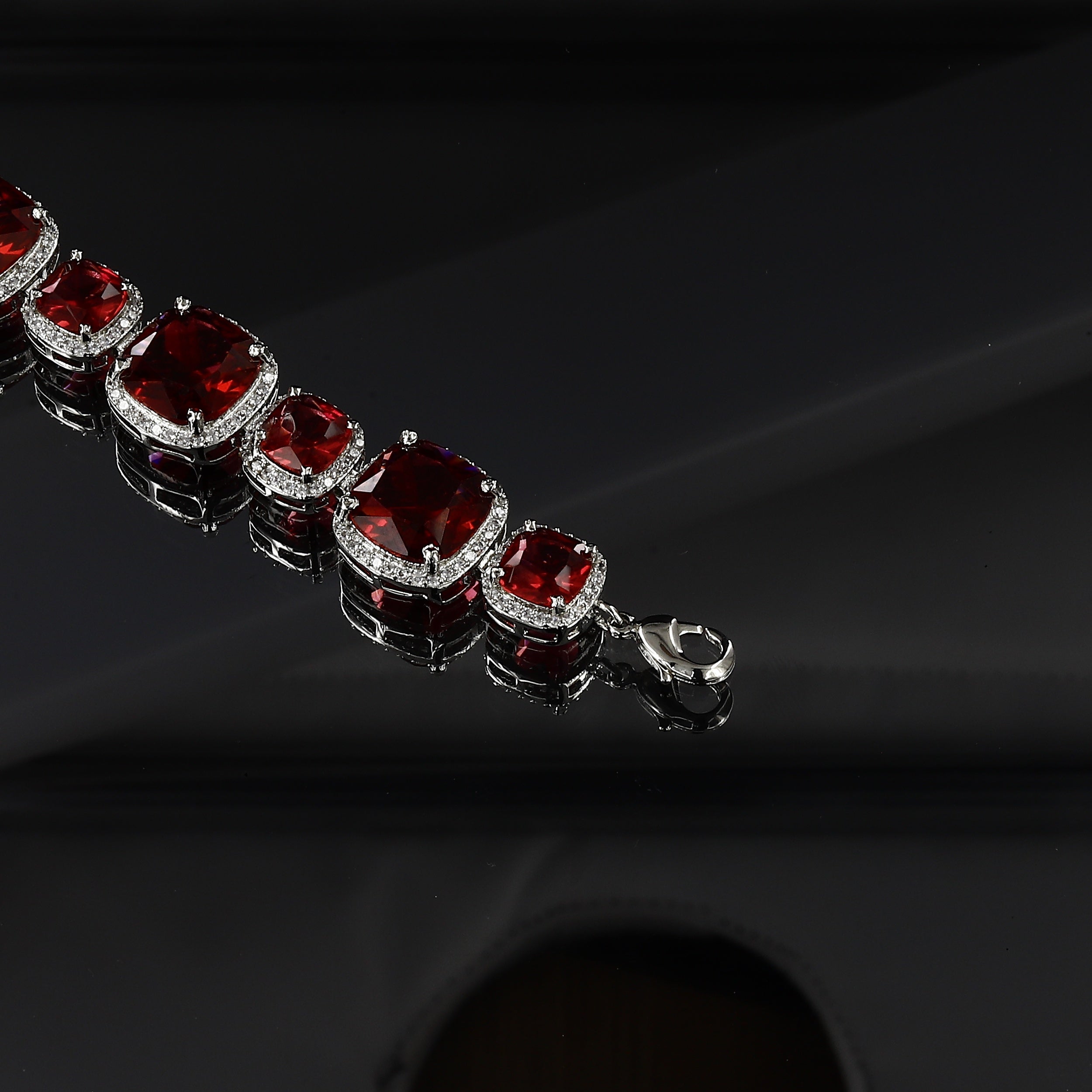 17cm Silver American Diamond Bracelet With Colors