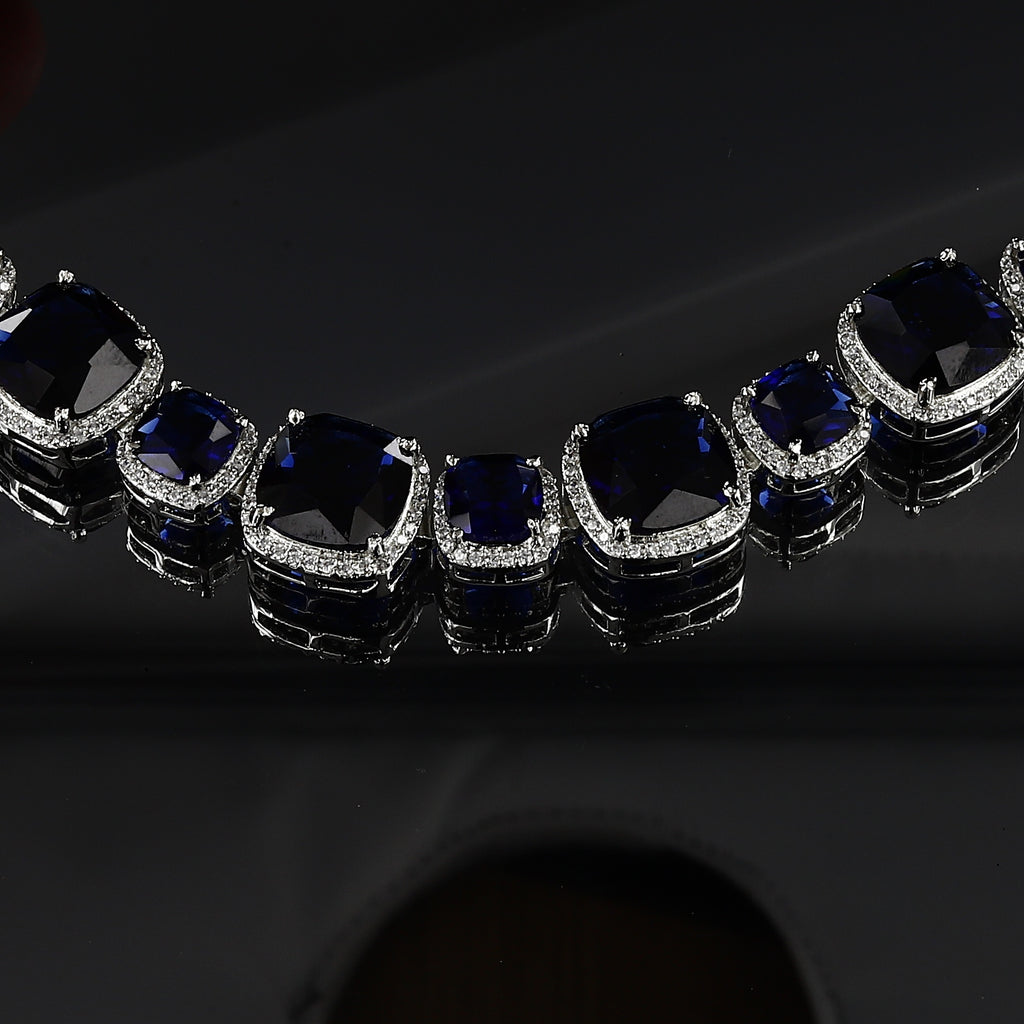 17cm Silver American Diamond Bracelet With Colors