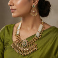 Antique Finish Statement Kundan & Gemstone Wedding Necklace Set