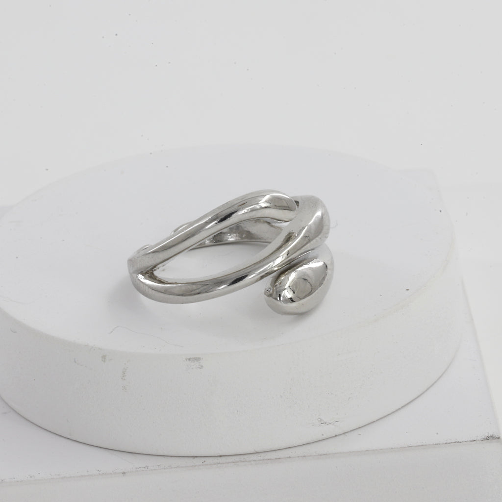 Silver Teardrop Wrap Adjustable Ring
