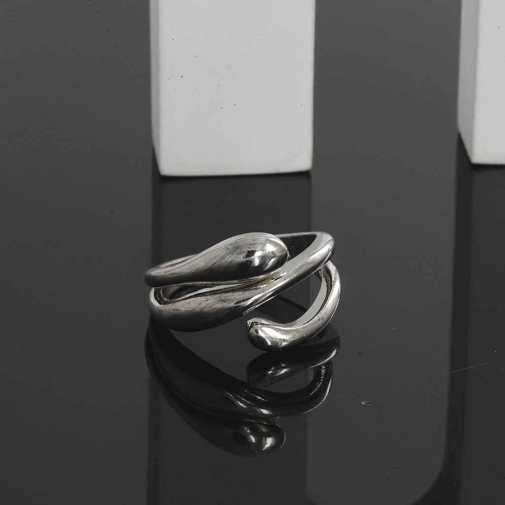 Silver Teardrop Wrap Adjustable Ring
