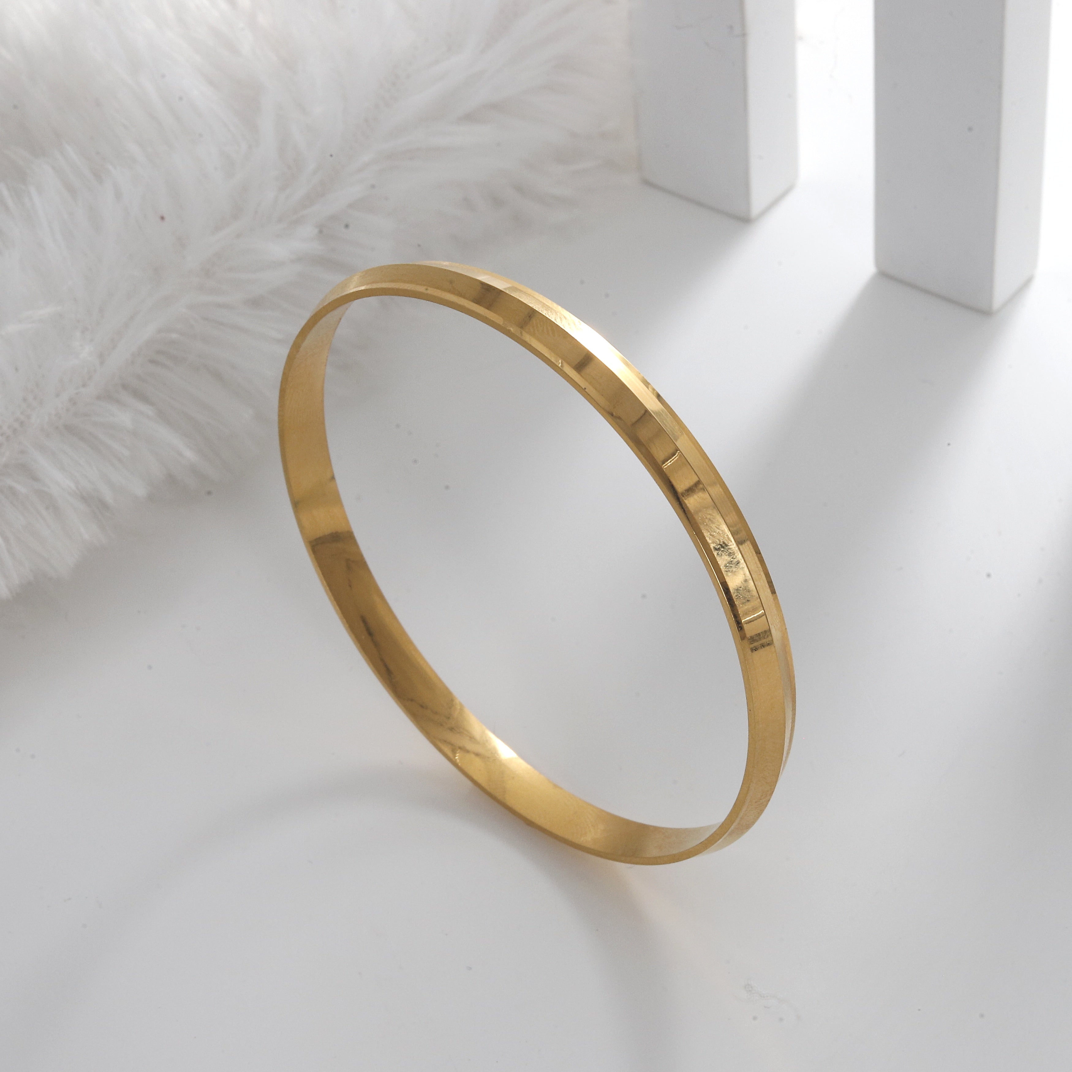 Gold Polished Lightweight Starling Panjabi (6mm) Kada(16gm)