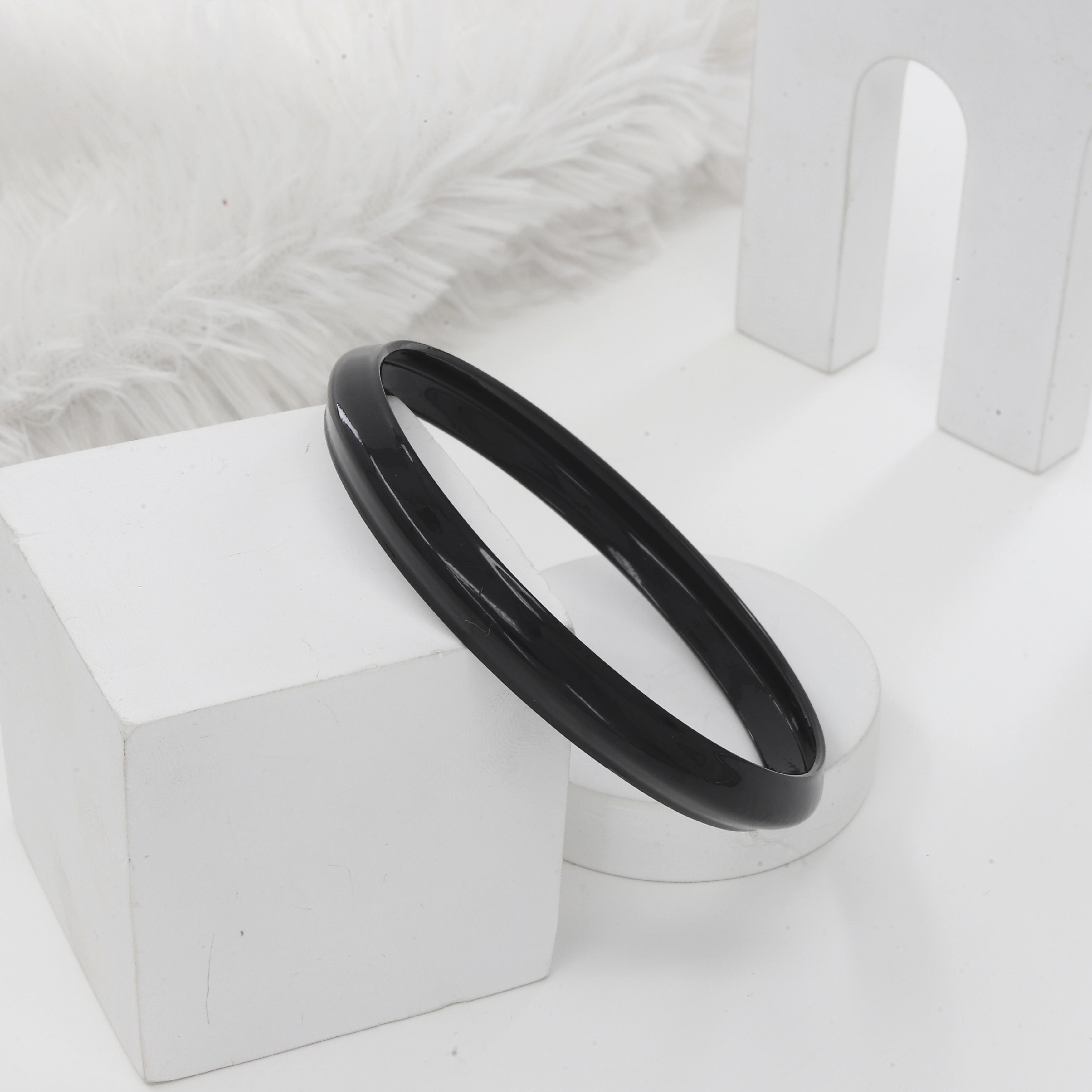 Black Polished Sterling (10mm) Panjabi Kada(23gm)