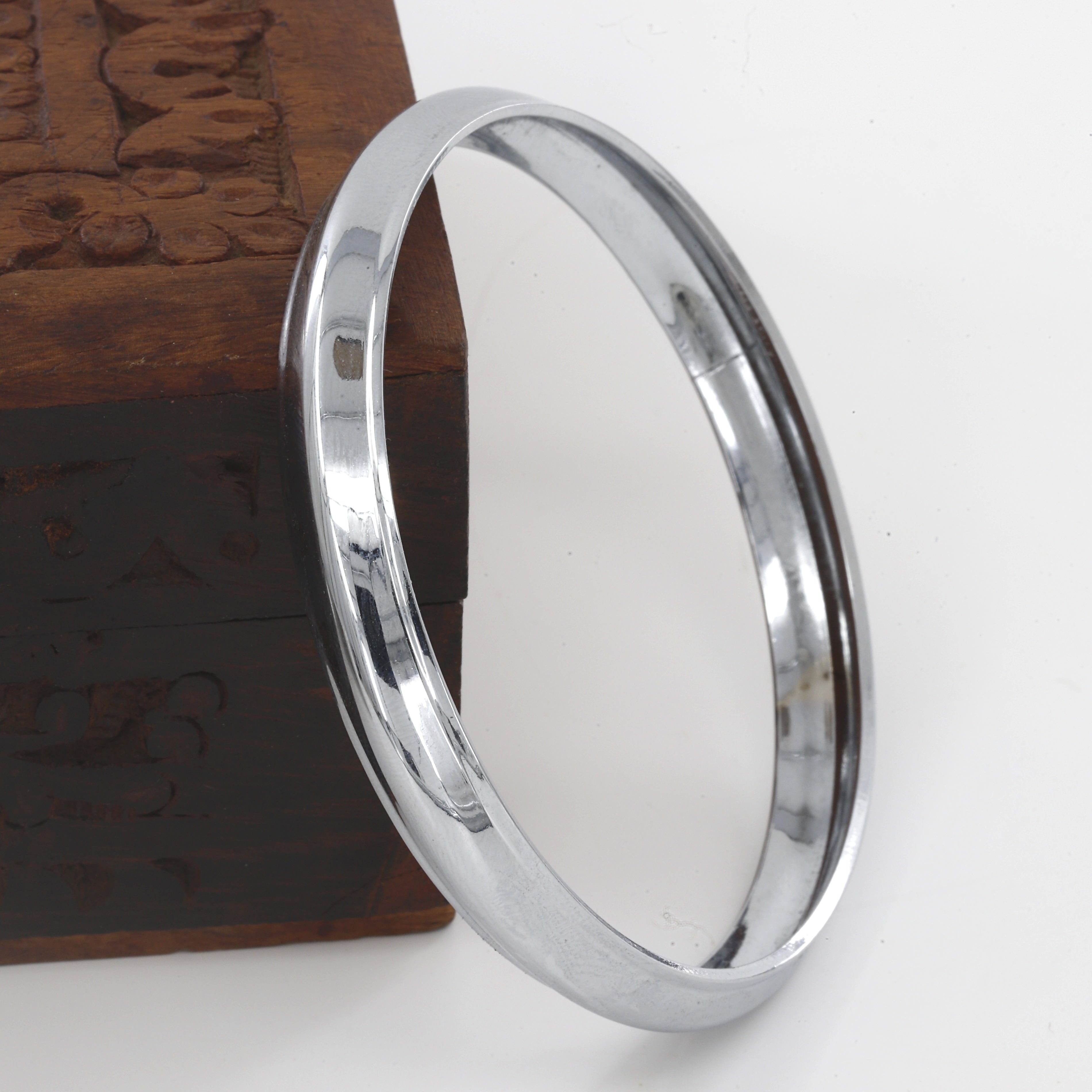 Silver Polished Sterling (10mm)Panjabi Kada(23gm)