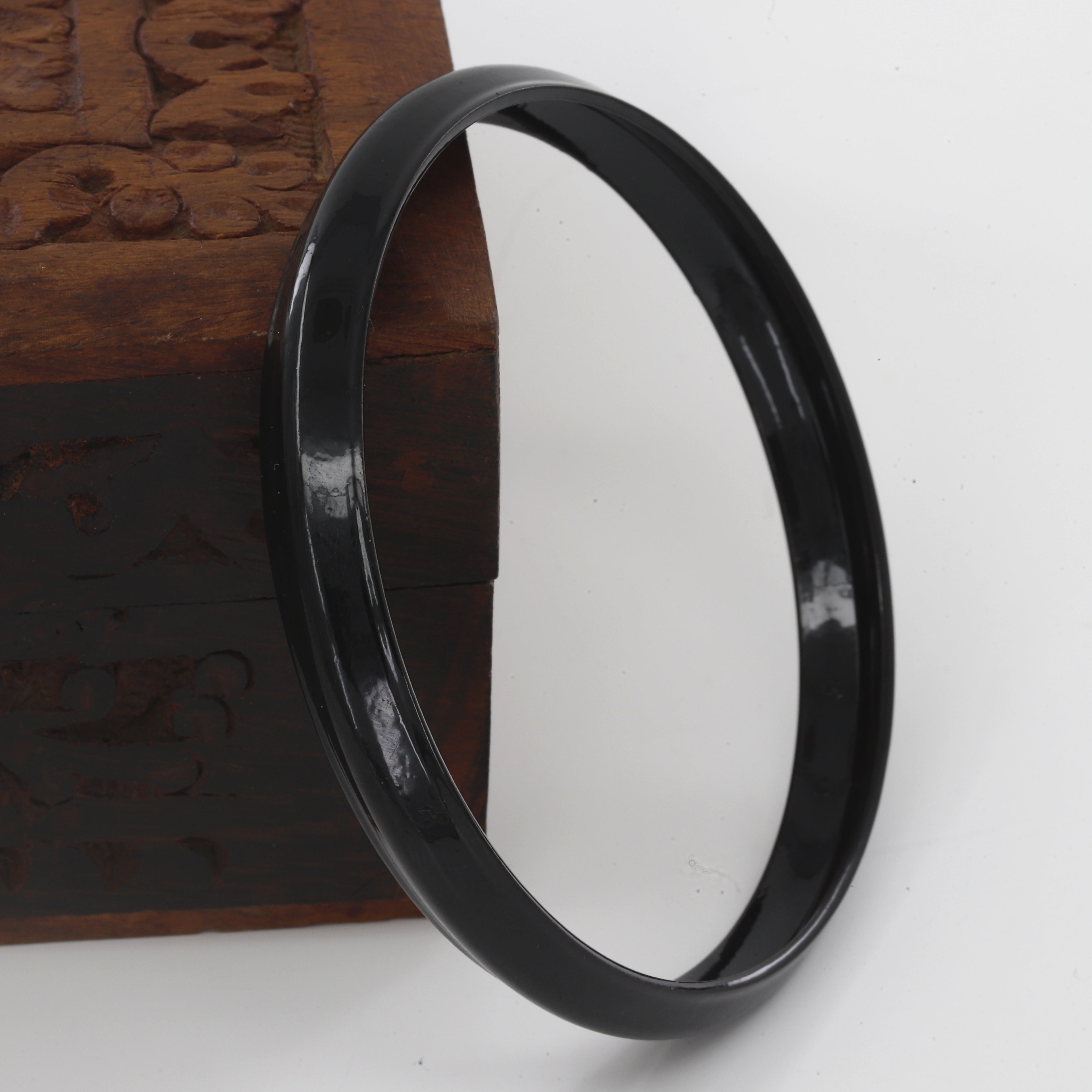 Black Polished Sterling (10mm) Panjabi Kada(23gm)