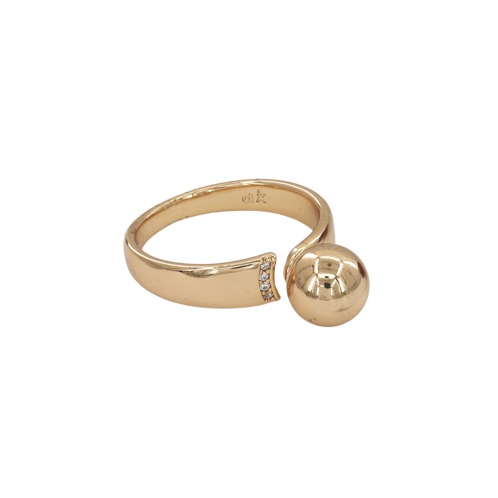 Gold Ball Bypass Adjustable Ring