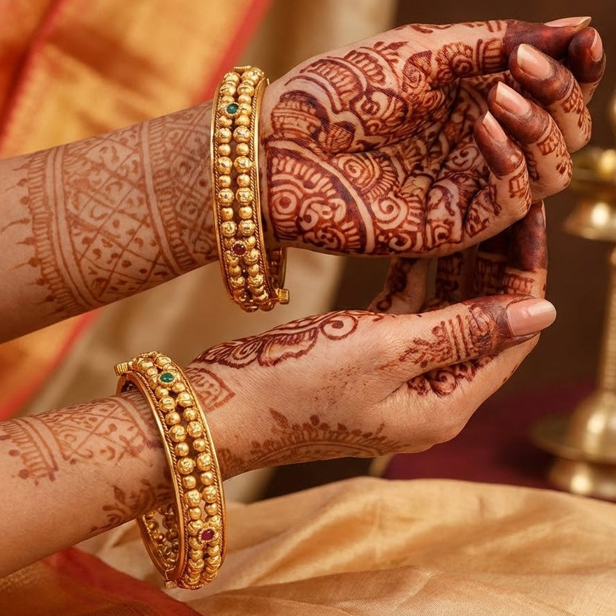 Antique Gold-Plated South Style Patla Set