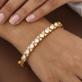 Elegant Polki Sleek Gold Kundan Bracelet Kada