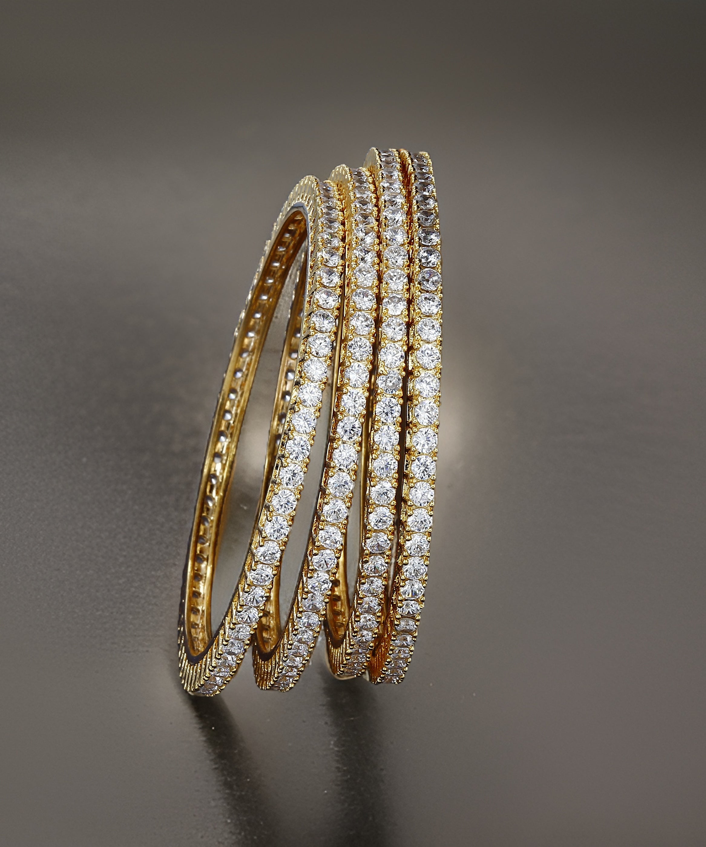 Big American Diamond Gold Plated Bangles