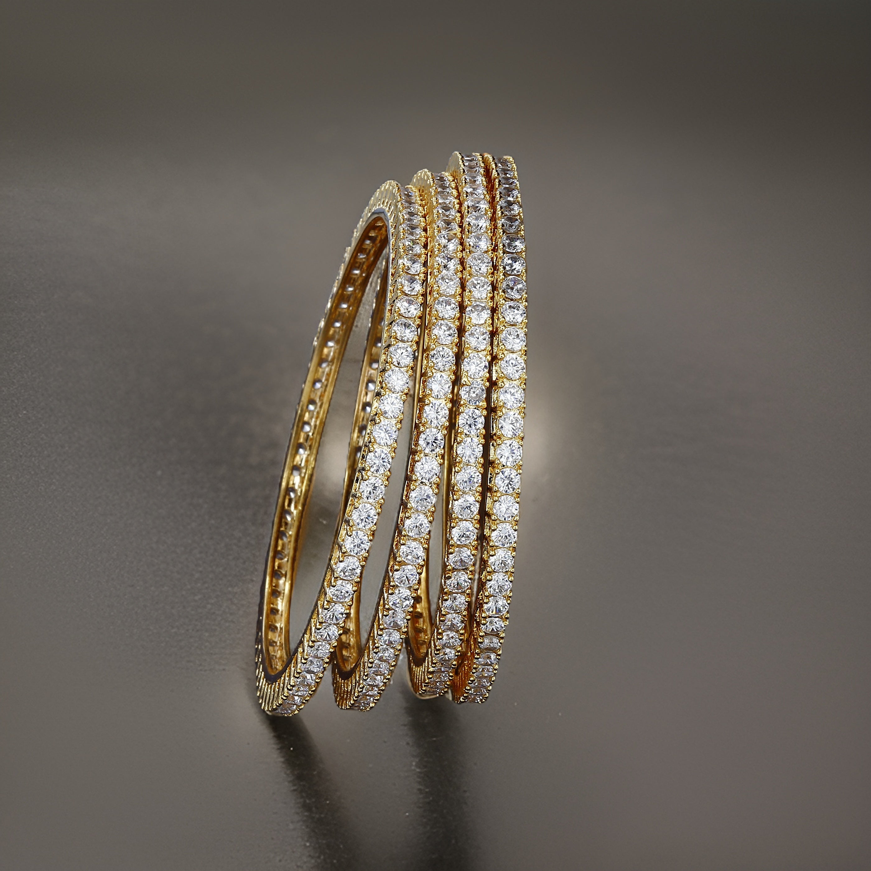 Big American Diamond Gold Plated Bangles