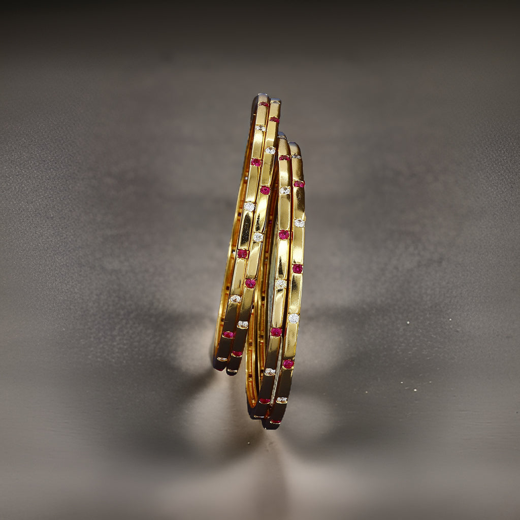 Silm Diamond Color Wedding Bangles