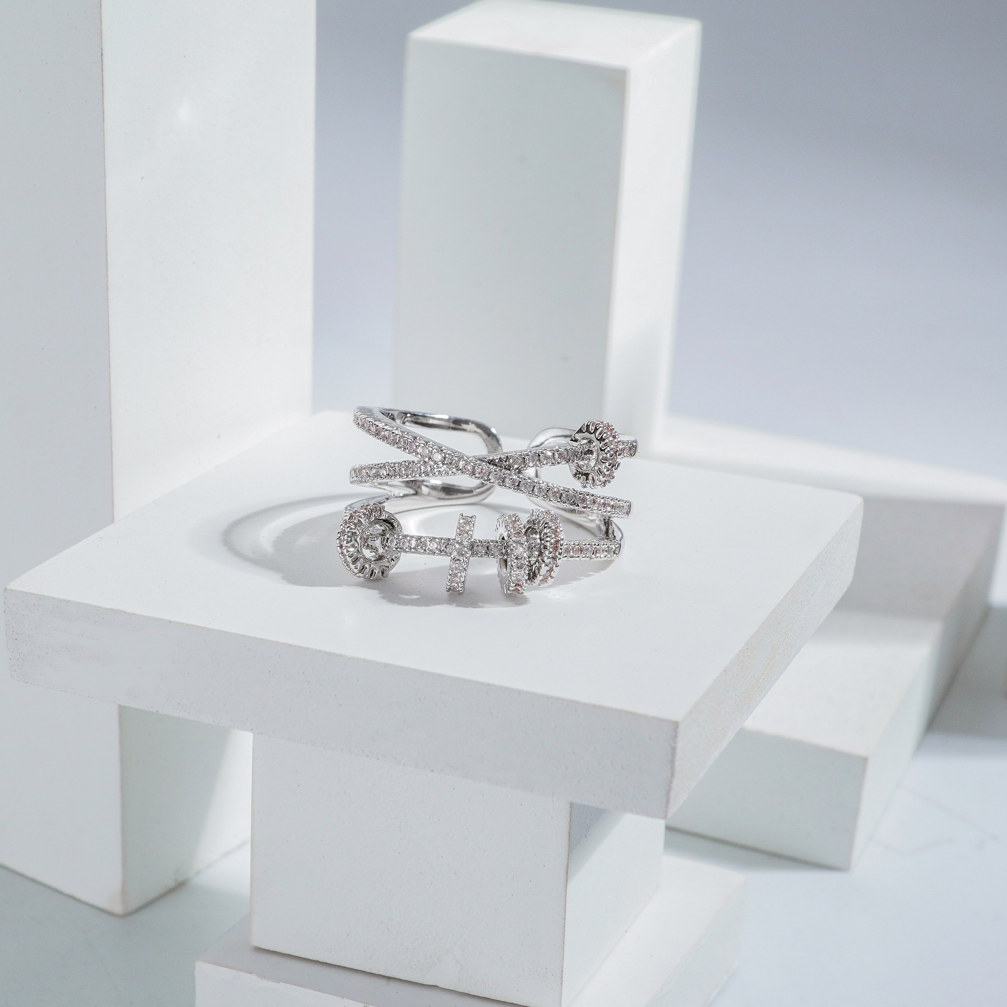 American Imported Party Wear Diamond Free Size Ring