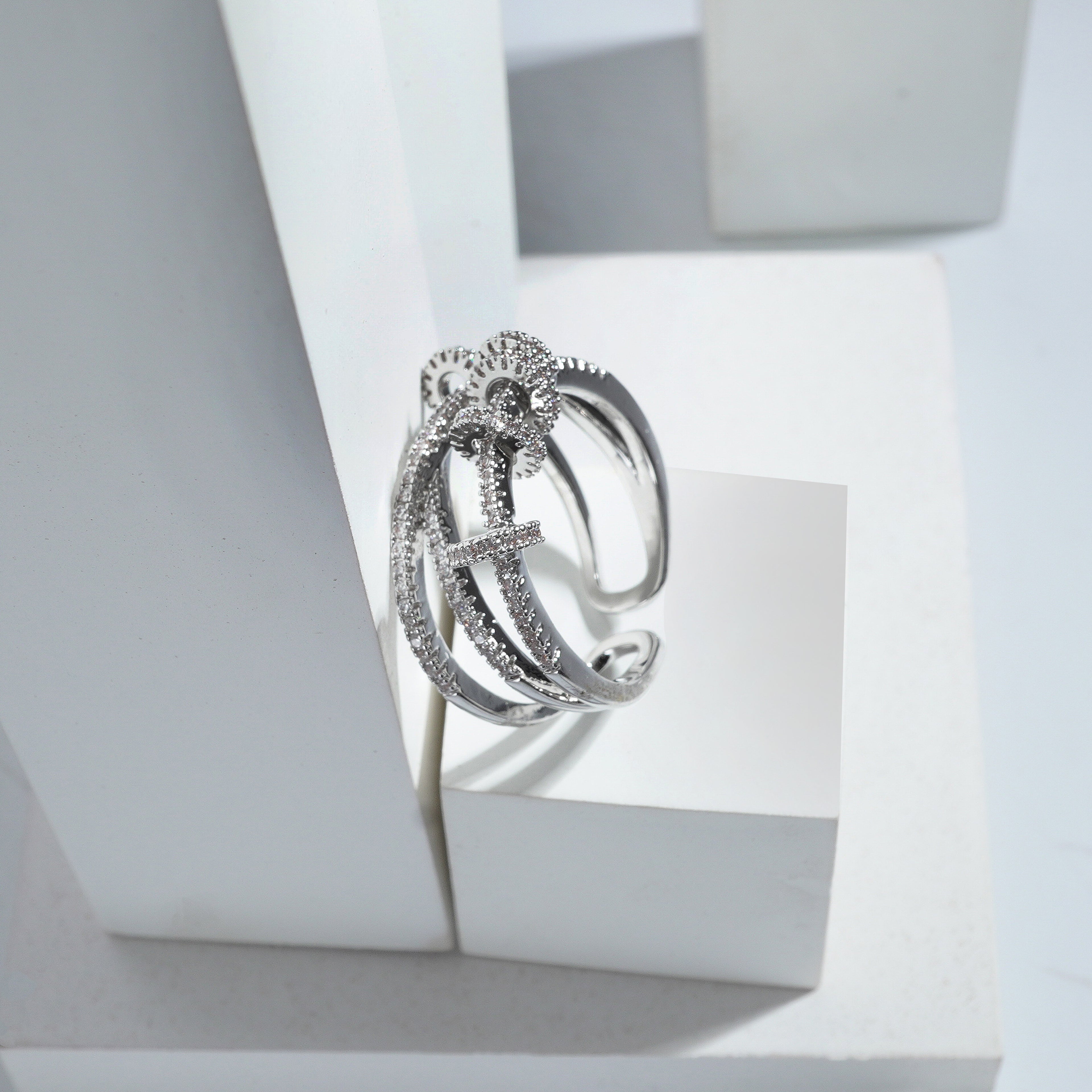 American Imported Party Wear Diamond Free Size Ring