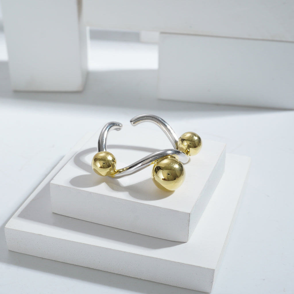 Silverpolished Curve Free Size Dailywear Ring
