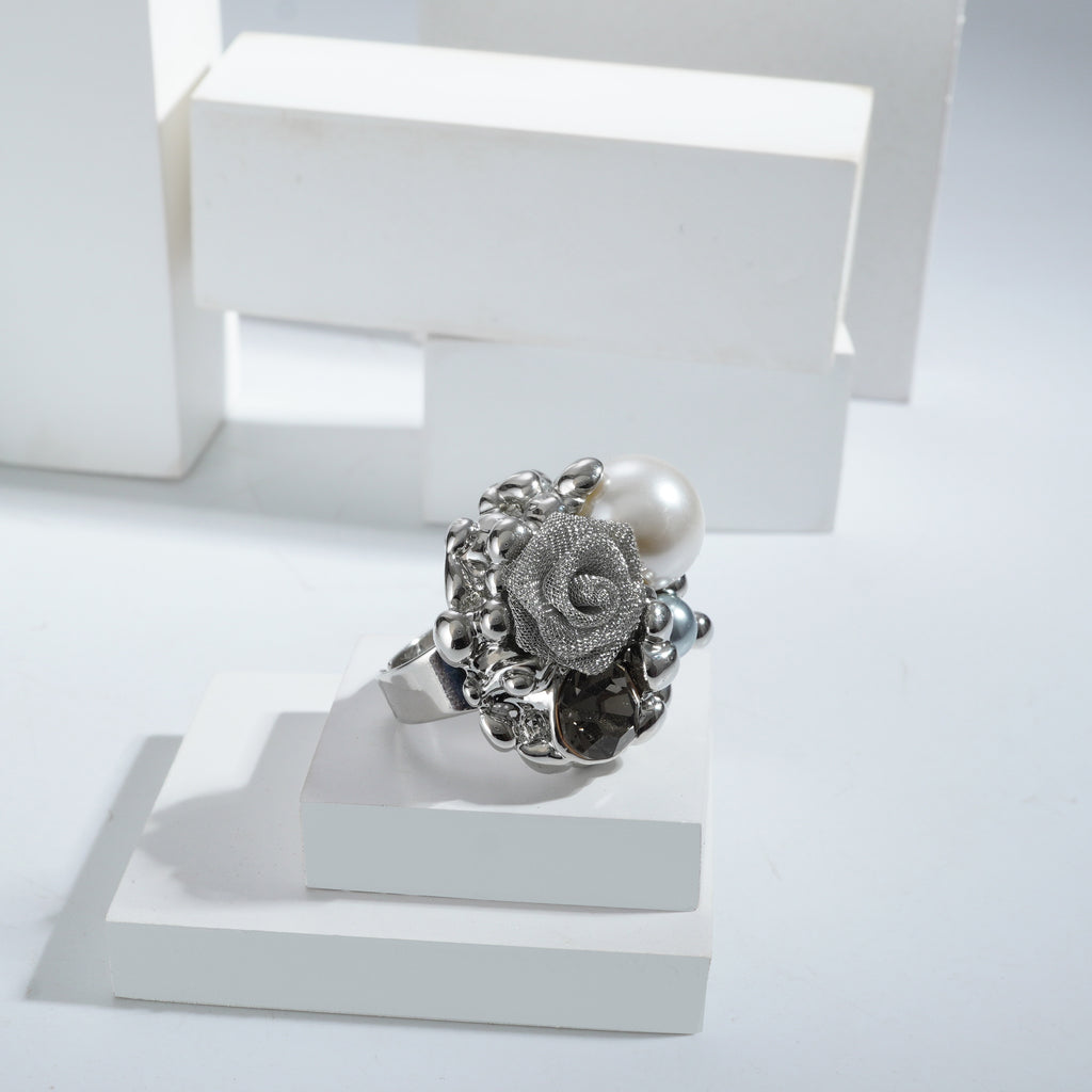 Silverpolished Imported Reception Wear Freesize Ring