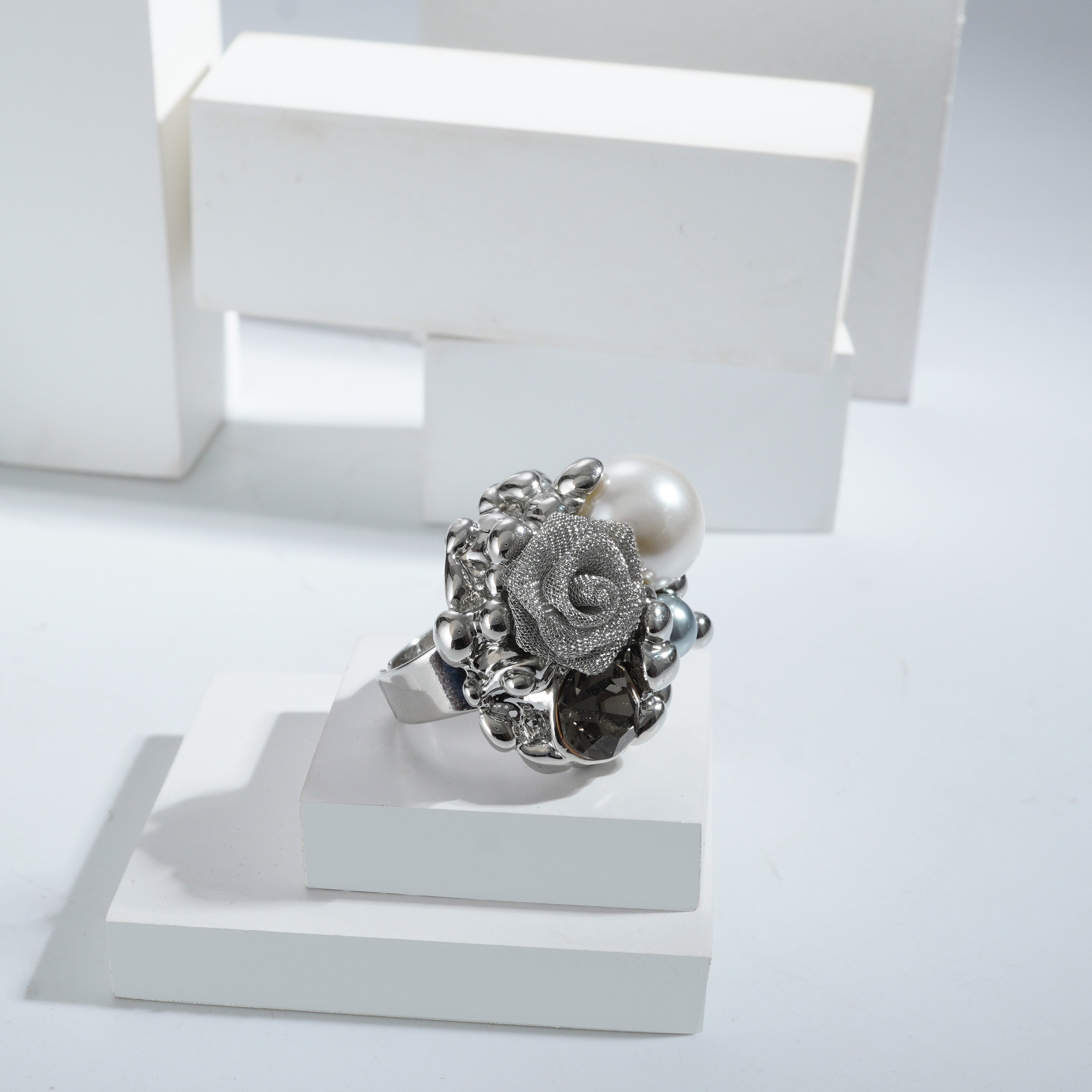 Silverpolished Imported Reception Wear Freesize Ring