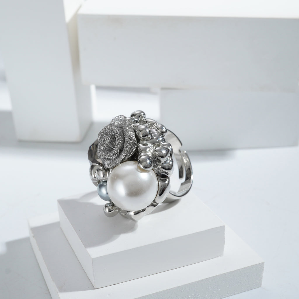 Silverpolished Imported Reception Wear Freesize Ring