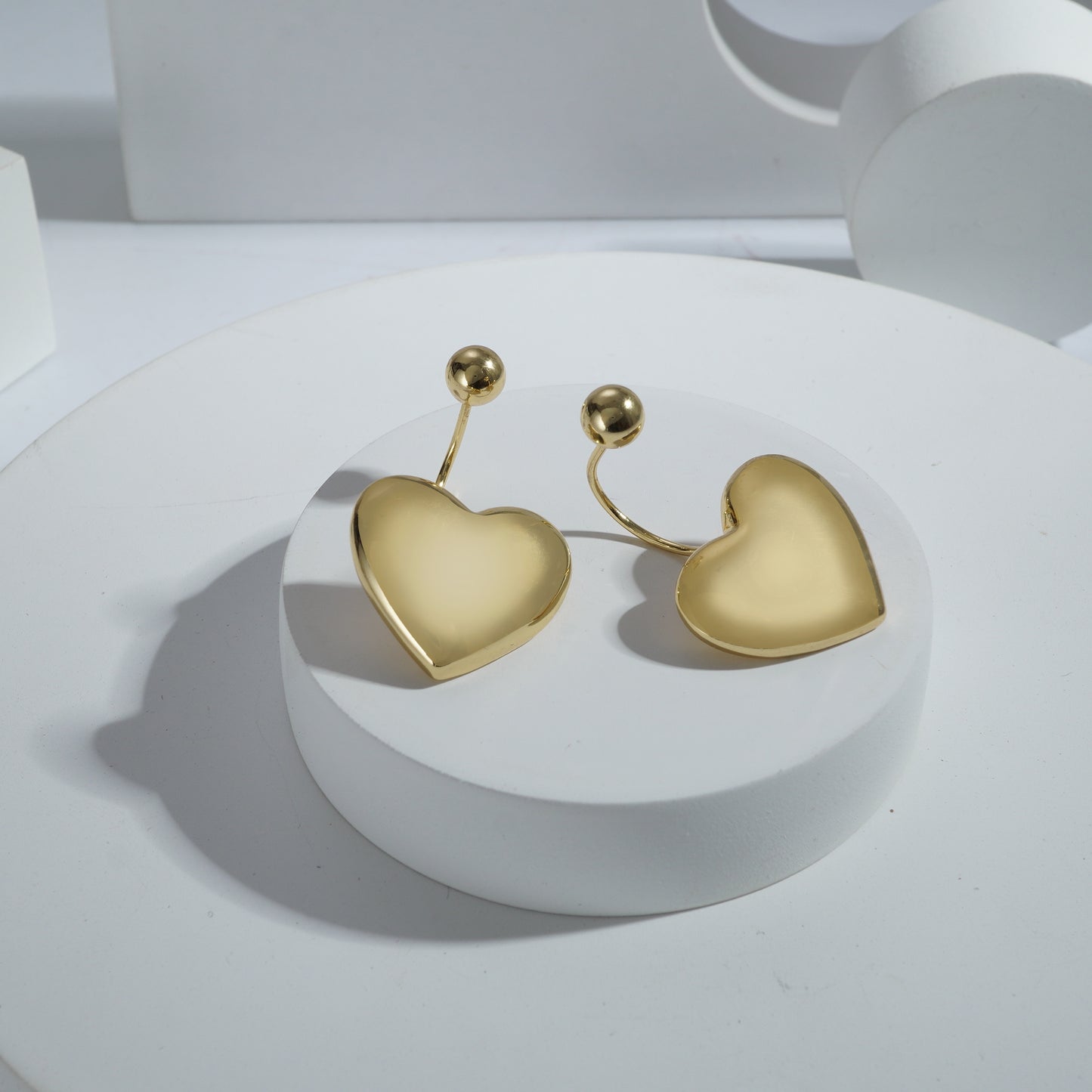 Golden Polish Heart Shape Western Earrings