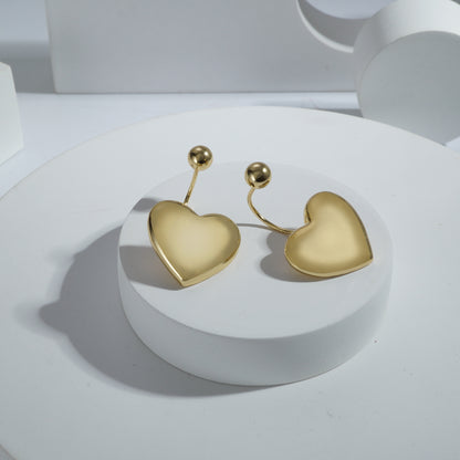 Golden Polish Heart Shape Western Earrings