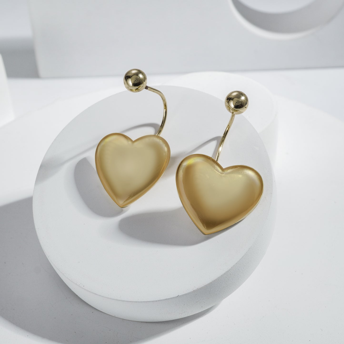 Golden Polish Heart Shape Western Earrings