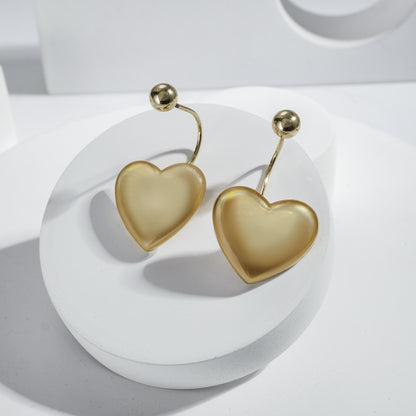 Golden Polish Heart Shape Western Earrings