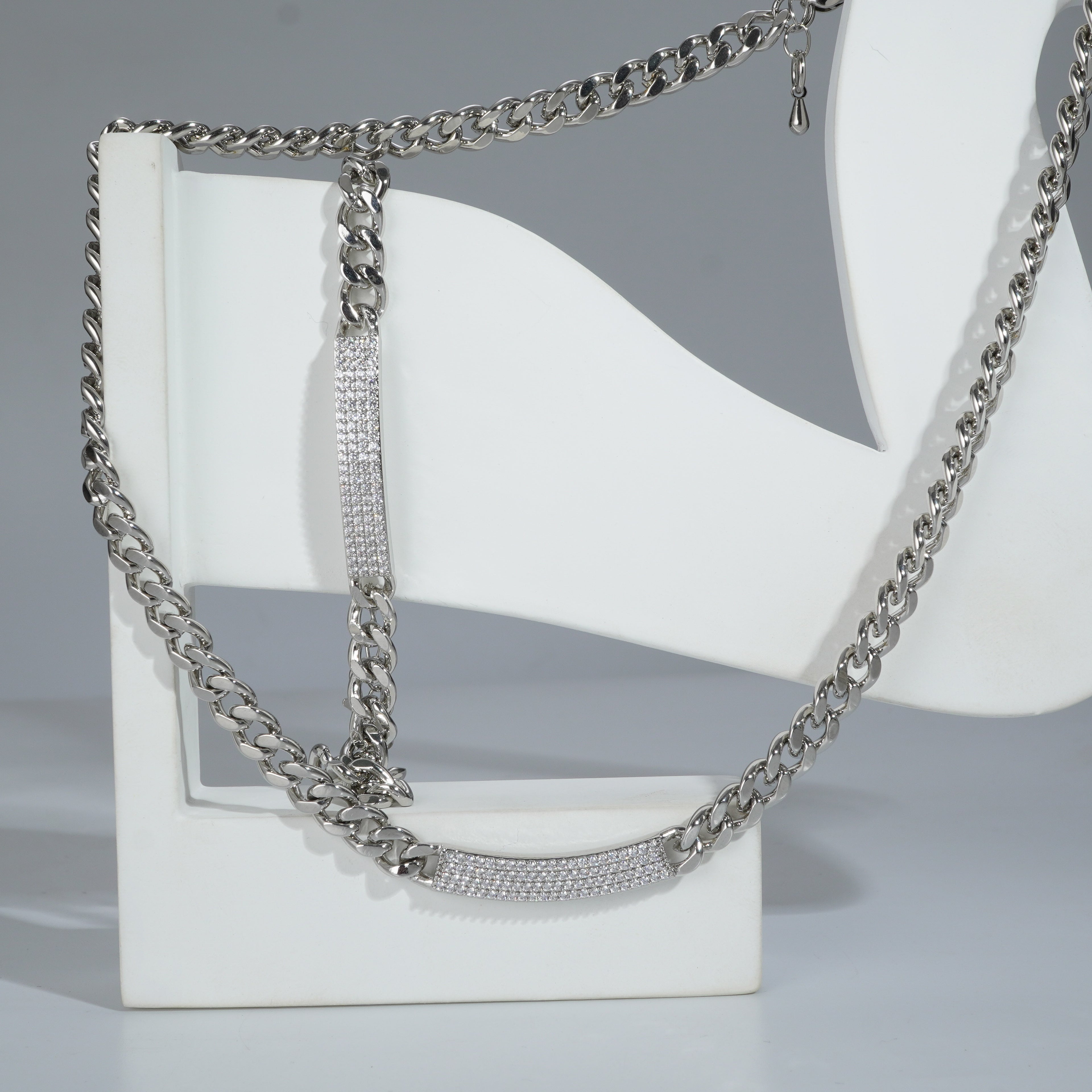 Silverpolish Necklace And Bracelet With Diamond Combo Jewelry