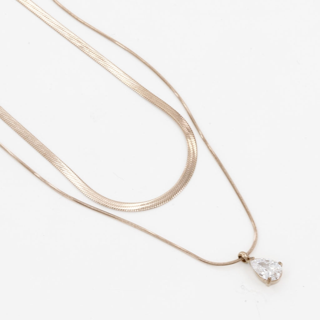 Minimalist Pre-Layered Snake Chain Necklace for Women