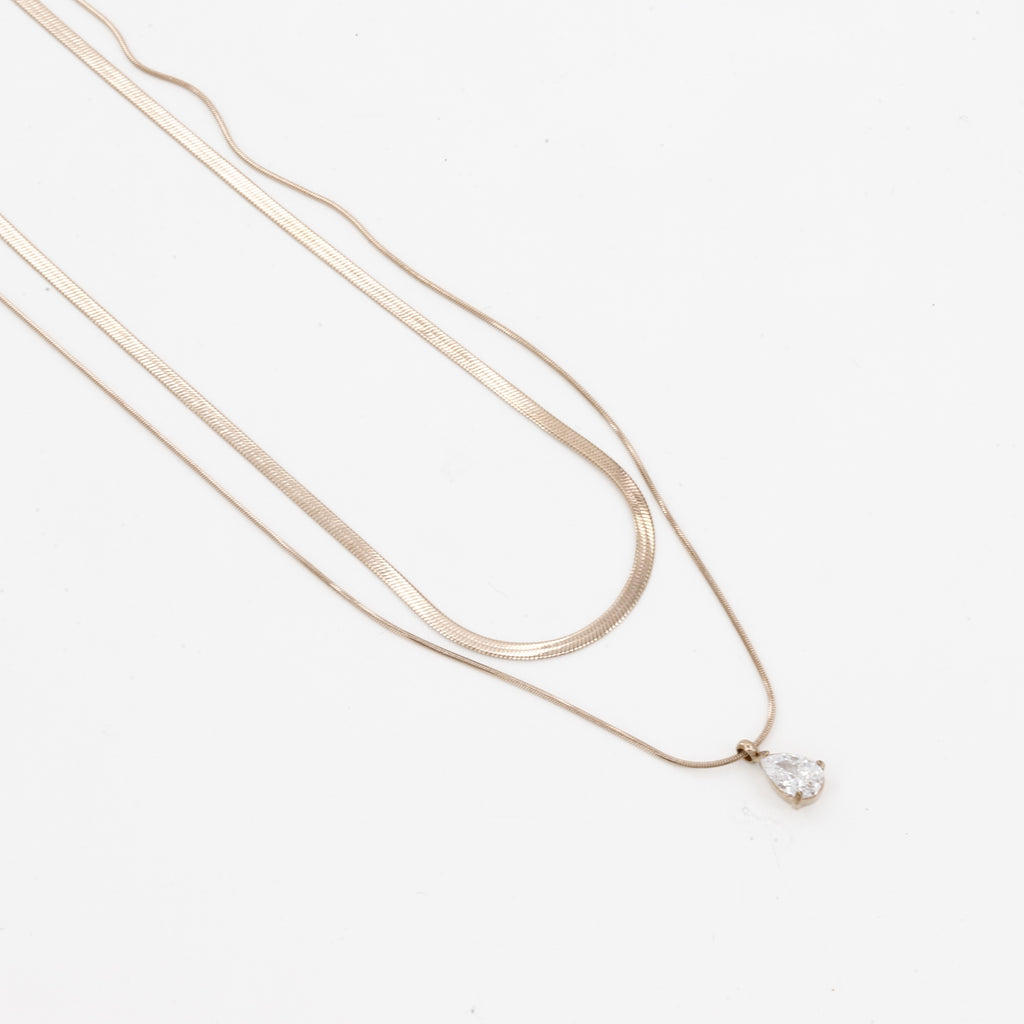 Minimalist Pre-Layered Snake Chain Necklace for Women