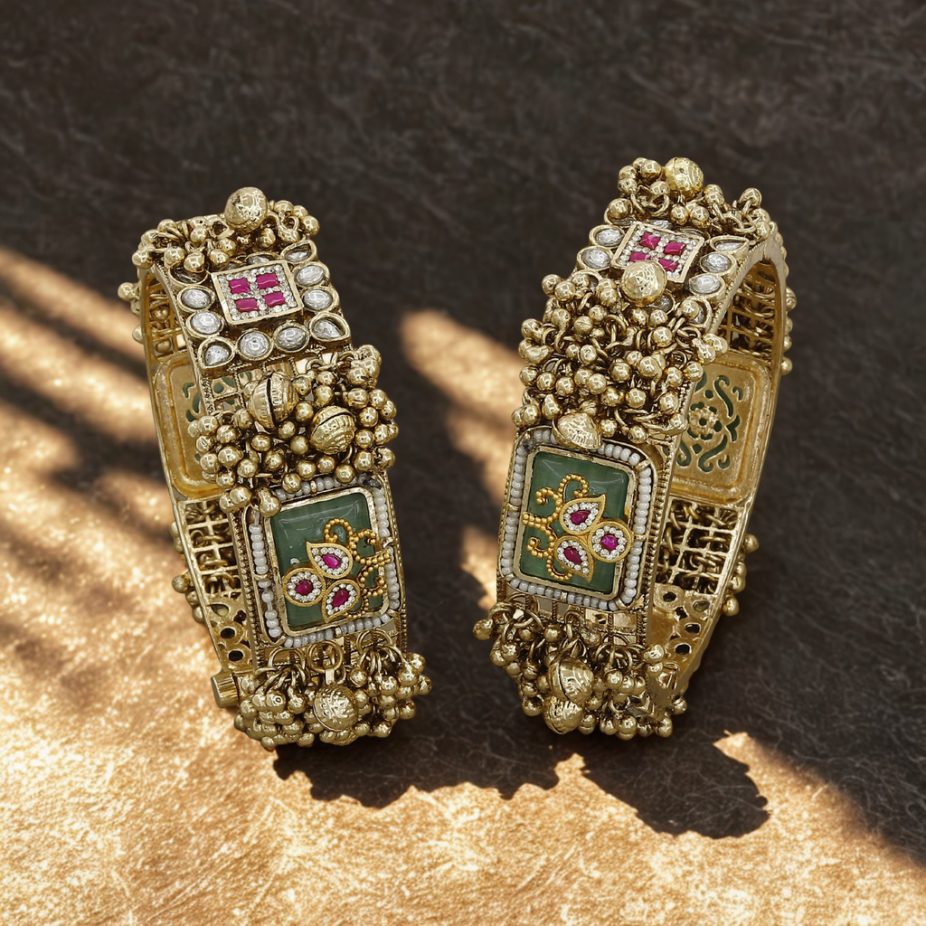 Heritage Inspired Exquisite Antique Gold Patla Set