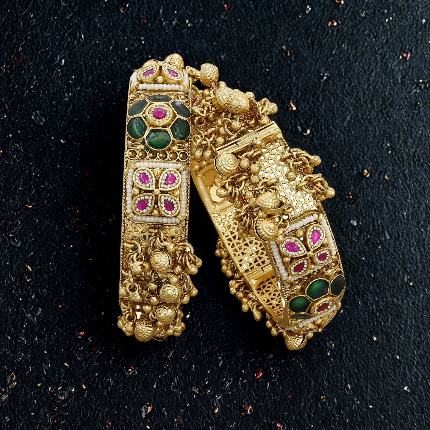 Antique Meenakari Ornate Ghungroo Patla Set