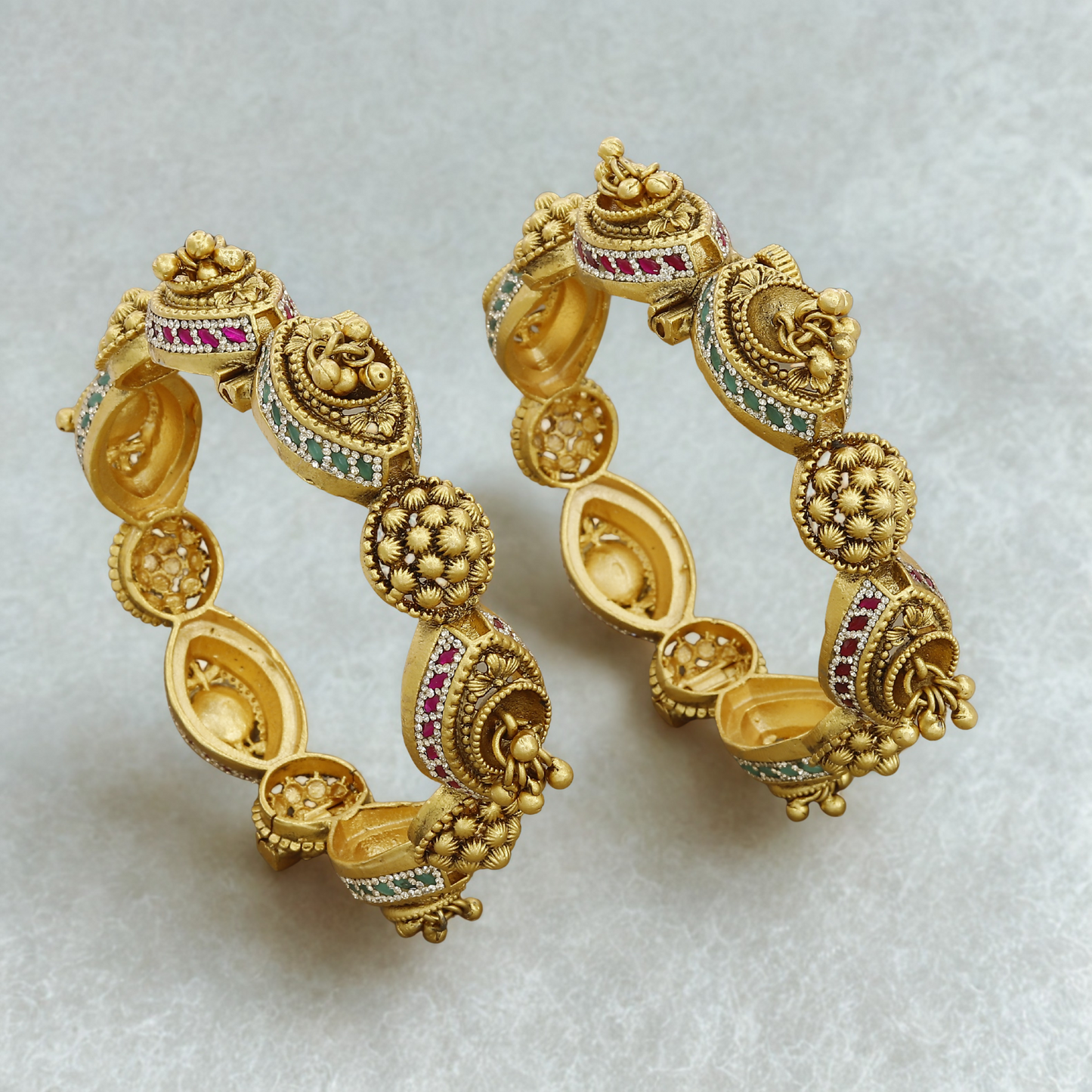Antique Jhumka & Floral Patla Set