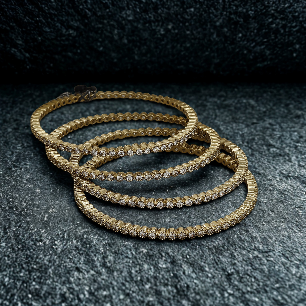 Mehndi Polish Eternity Traditional Mehndi Set of 4 Diamond Bangles