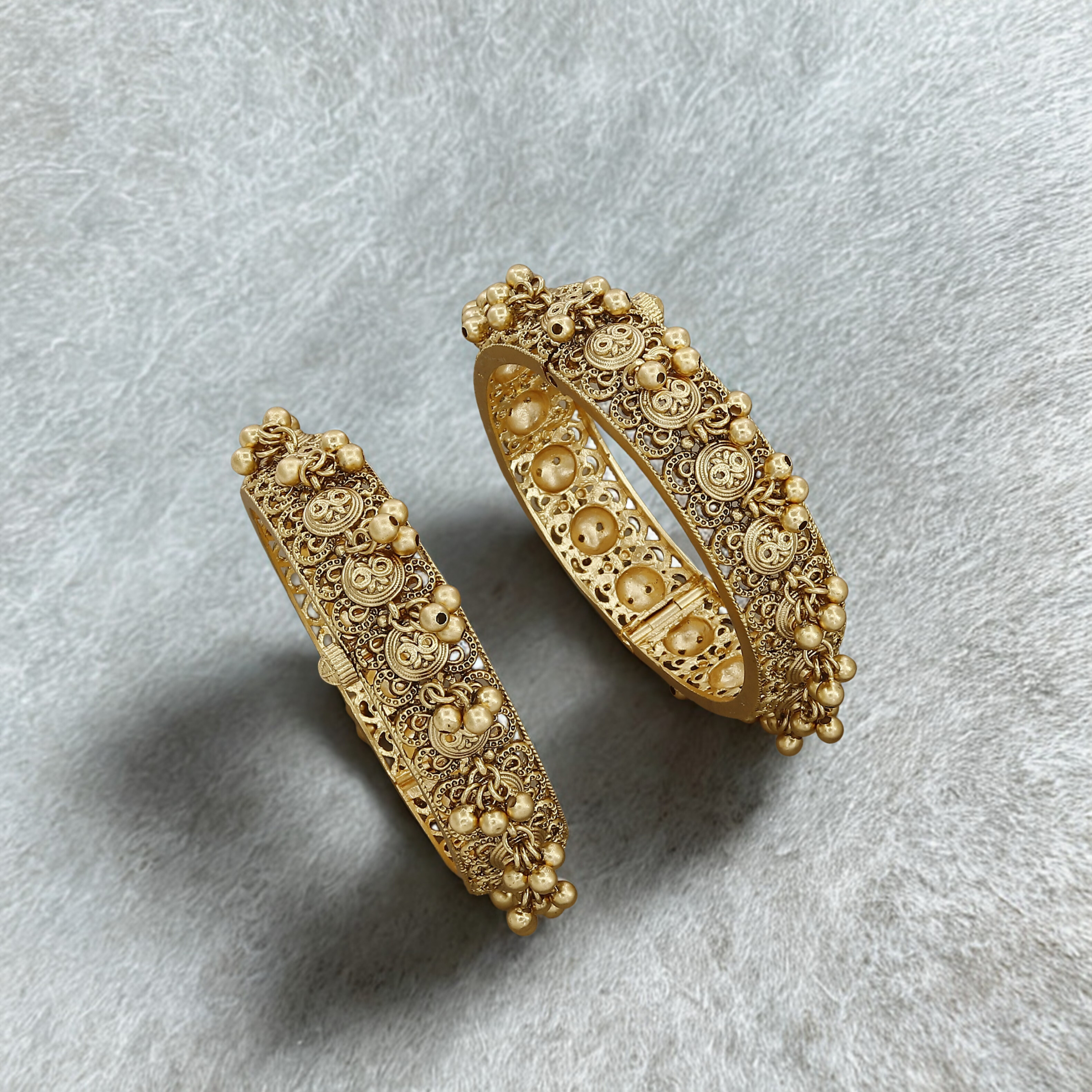 Antique Wedding Patla Set with Traditional Ball Drops