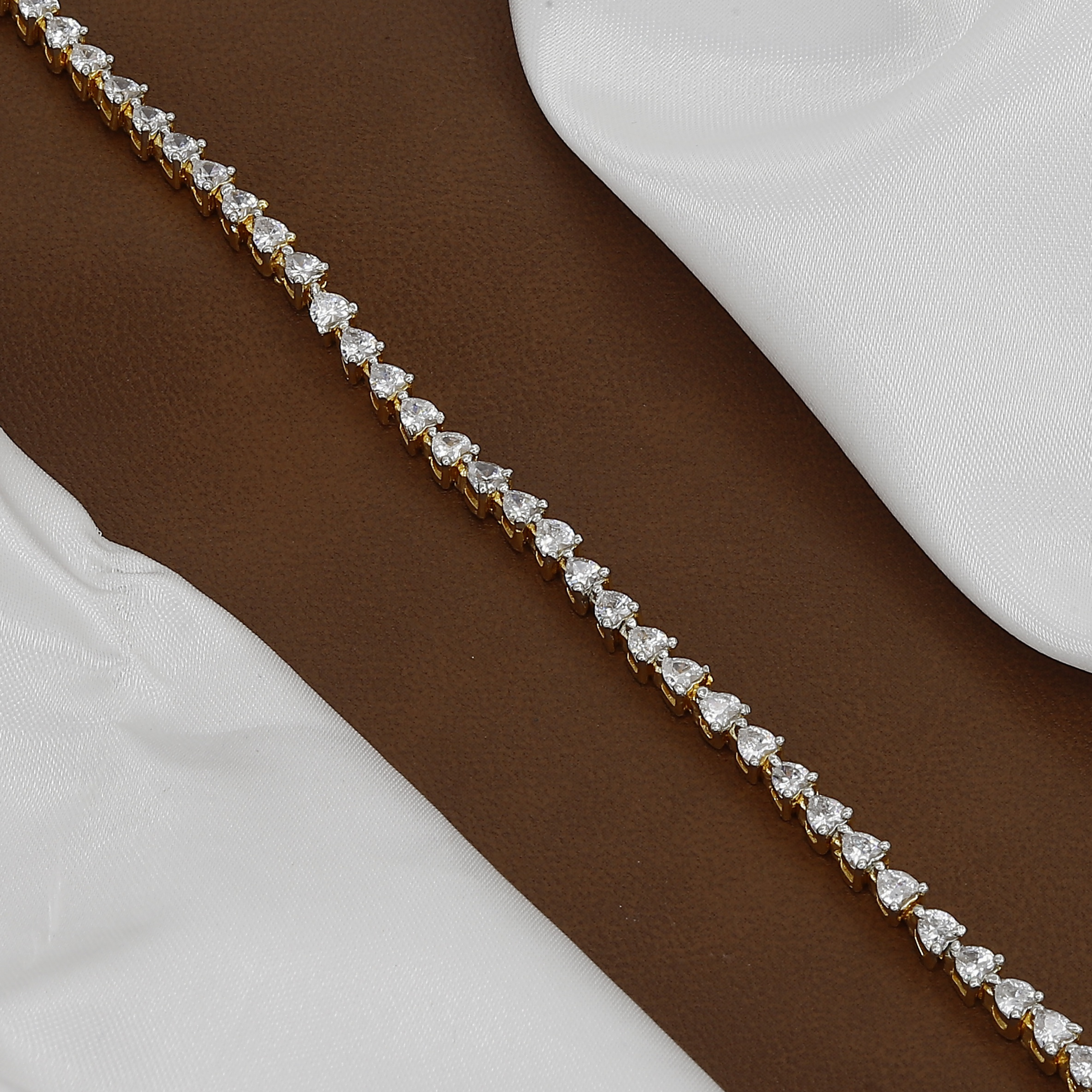 Dazzling Pave-Edged Diamond Simulant Bracelet