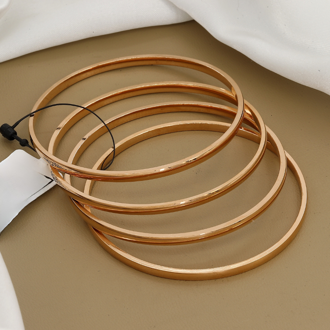 Simple No Design Set Of 4 Rose Tone Bangles Set for Daily Wear