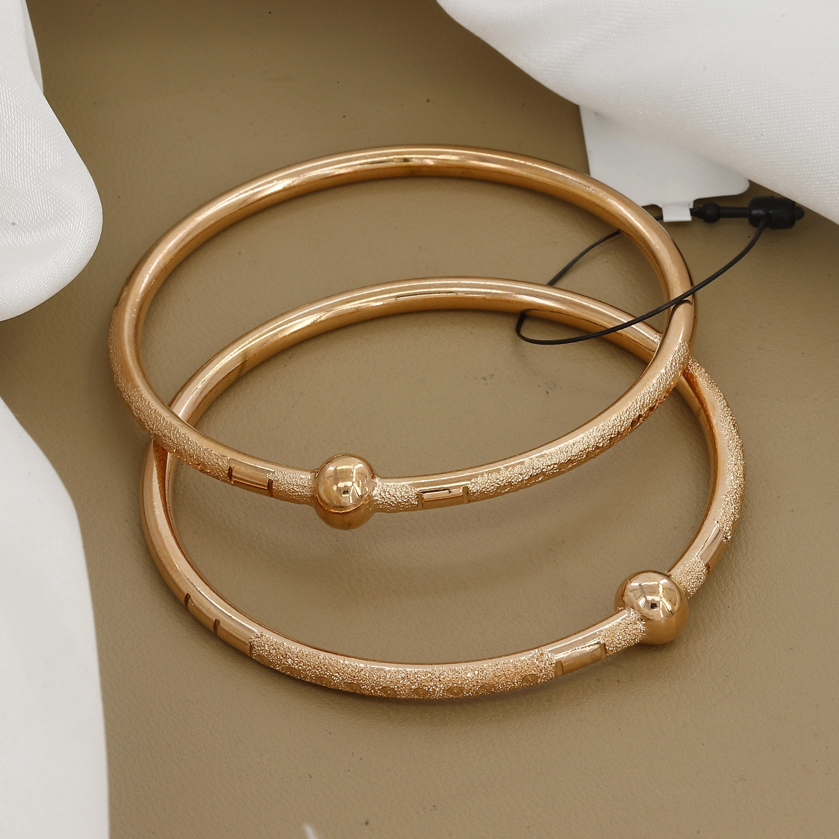 Modern Designer Rose Gold Toned Set Of 2 Bangles
