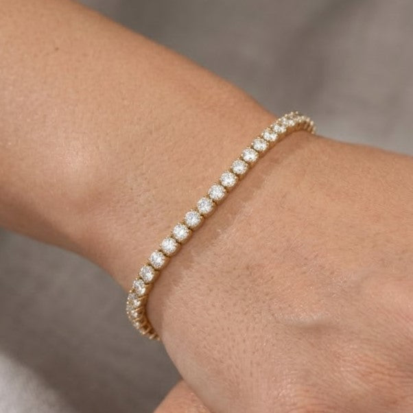 Sparkling Gold Plated Rhinestone Tennis Bracelet