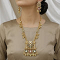 Ethnic Gold-Plated Meenakari & Pearl Jhumki Necklace Set