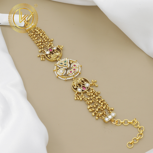 Antique Gold Plated Peacock Bracelet