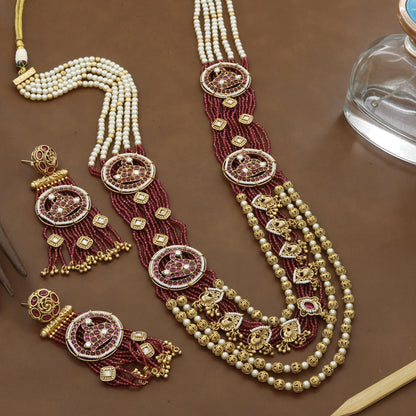 Antique Kantha Style Wedding Long Necklace