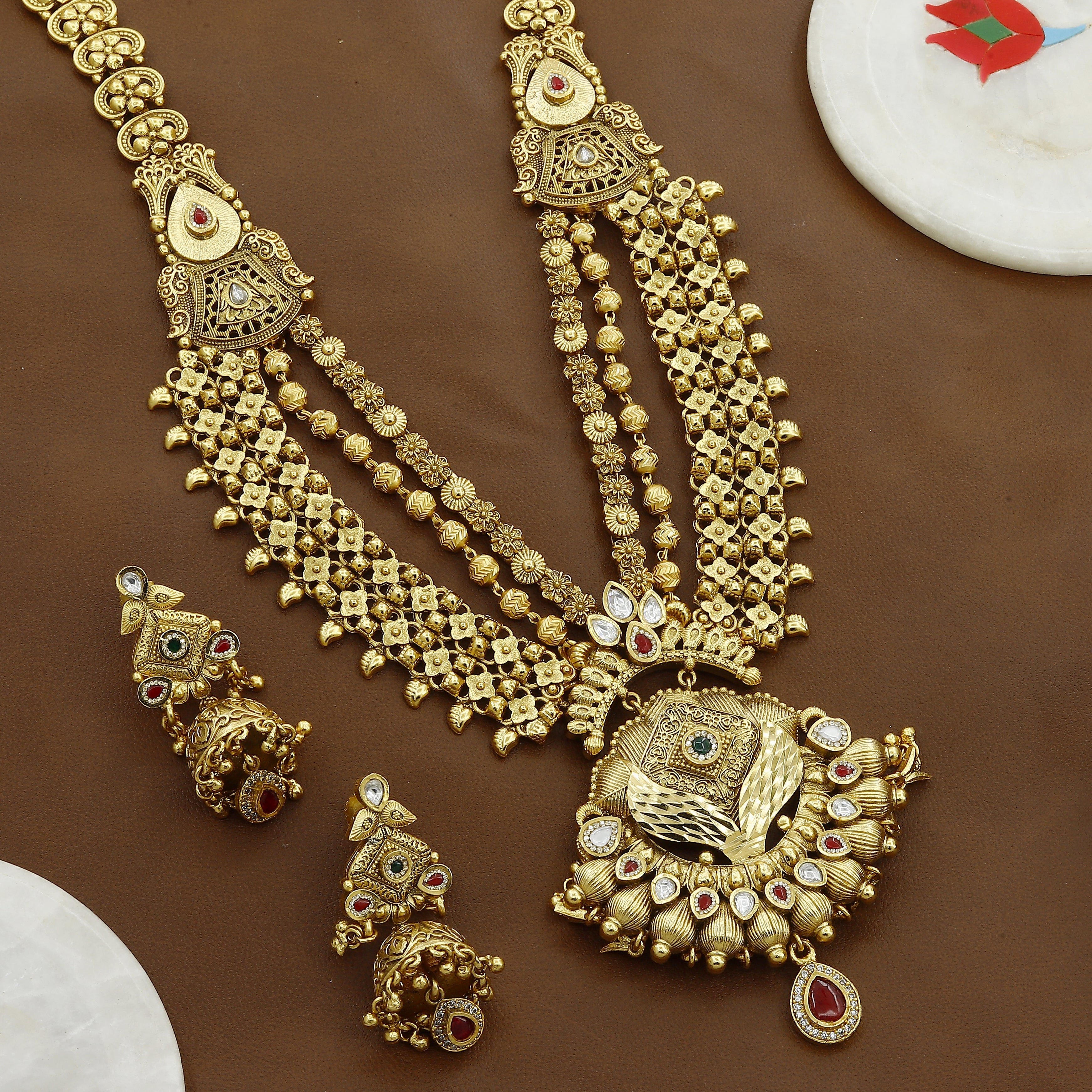 Antique Long Rani Har Necklace Set