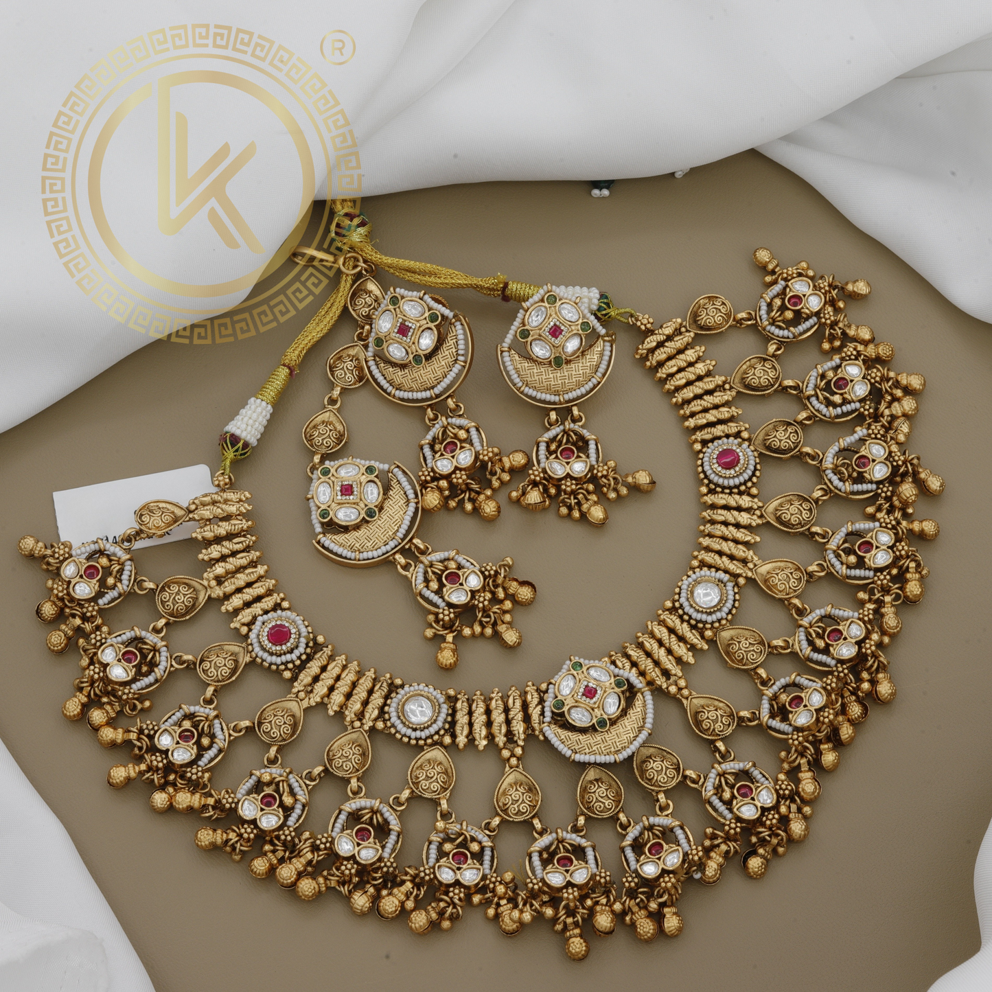 Antique Set: Necklace, Earrings & Tikka
