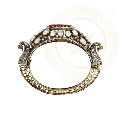 Authentic Moissanite Stones Polki Design Bangle Kada