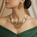 Indian Kundan Style Wedding Necklace With Earrings