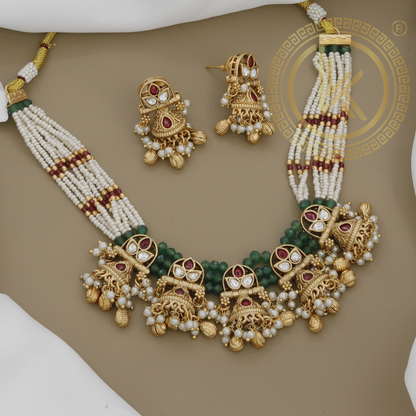 Beads & Stones Antique Gold Multi-Strand Necklace Set