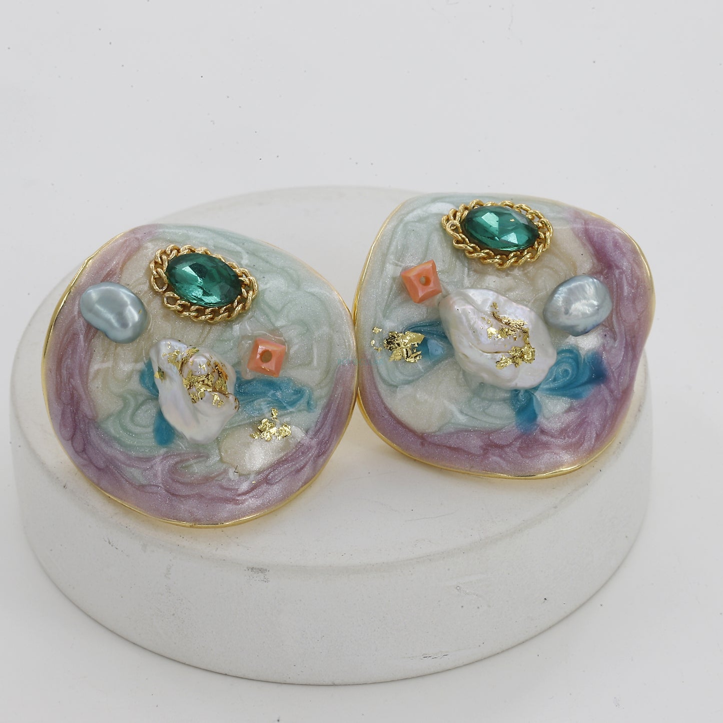 Big Size Mix Color Pastel Design Vintage Earrings